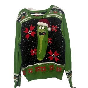 Rick and Morty Pickle Rick Ugly Christmas Sweater XL Without Sound And Lights